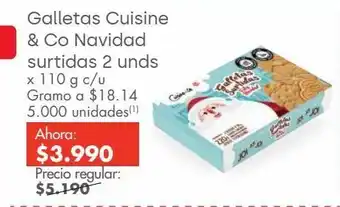 Metro Galletas cuisine & co navidad surtidas 2 unds oferta