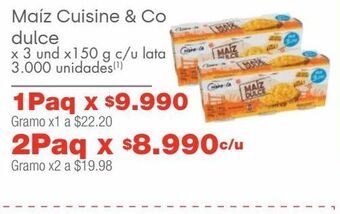 Metro Maíz cuisine & co dulce oferta