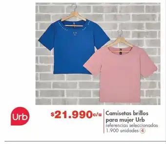 Metro Camisetas brillos para mujer urb oferta