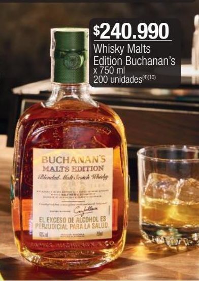 Jumbo Whisky malts edition buchanan’s x 750 ml oferta