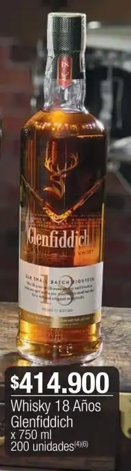 Jumbo Whisky 18 años glenfiddich x 750 ml oferta