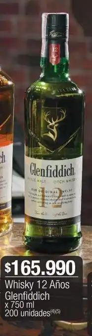 Jumbo Whisky 12 años glenfiddich x 750 ml oferta