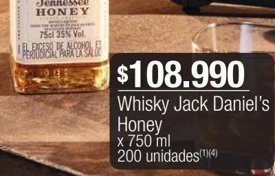 Jumbo Whisky jack daniel’s honey x 750 ml oferta