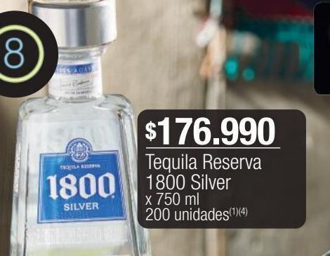 Jumbo Tequila reserva 1800 silver x 750 ml oferta