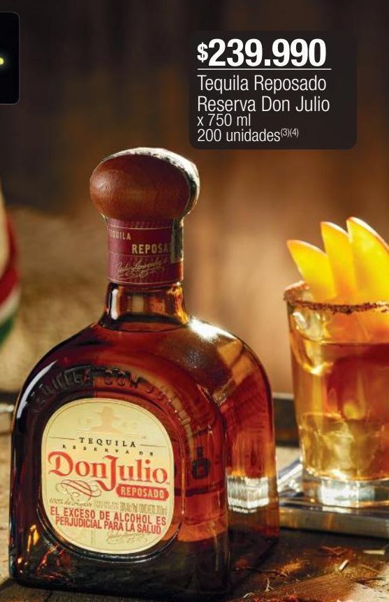 Jumbo Tequila reposado reserva don julio x 750 ml oferta