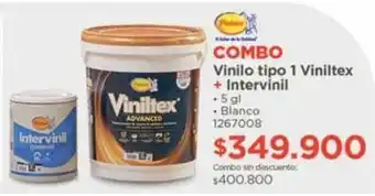 Easy Combo Vinilo tipo 1 Viniltex + Intervinil oferta