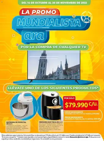 Ara Batidora de Pedestal de 2 lt / Freidora Electrica de 2 lt oferta