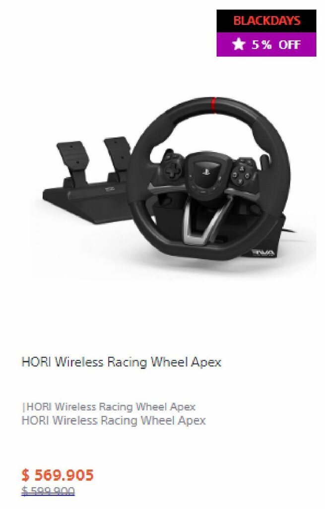 Sony HORI Wireless Racing Wheel Apex oferta