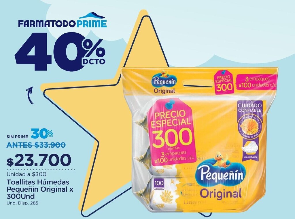 FarmaTodo Pequeñin Original Toallitas Humedas x 300 und oferta