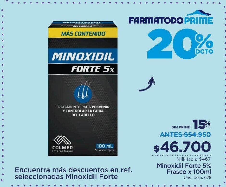 FarmaTodo Minoxidil Forte 5% Frasco x 100ml oferta