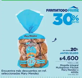FarmaTodo Mogolla Integral Multigranos Fitcook Mary Mendez x 400gr oferta