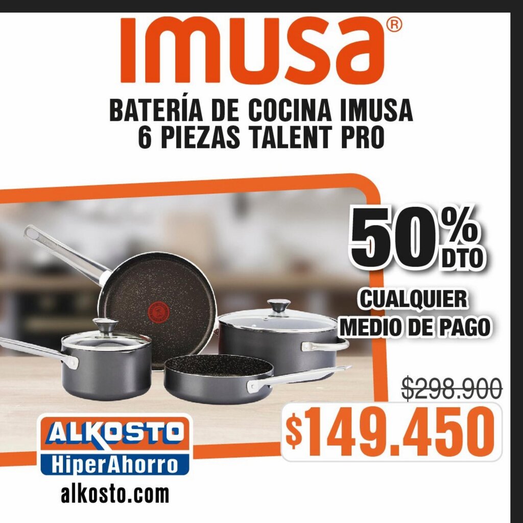 Alkosto Imusa Bateria de Cocina Imusa 6 Piezas Talent Pro oferta