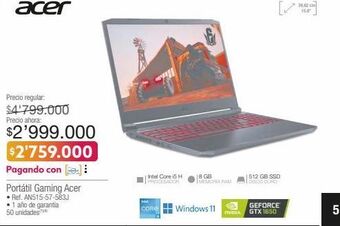 Jumbo Portátil gaming acer oferta