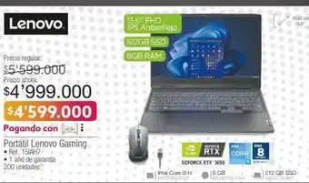 Jumbo Portátil lenovo gaming oferta
