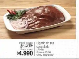 Jumbo Higado de res congelado oferta