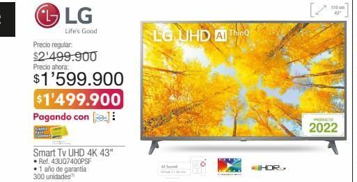 Jumbo Smart tv uhd 4k 43" oferta