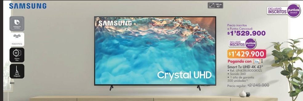 Metro Smart tv led samsung 43" oferta