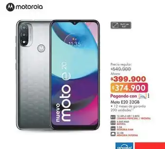 Metro Celular moto e20 oferta