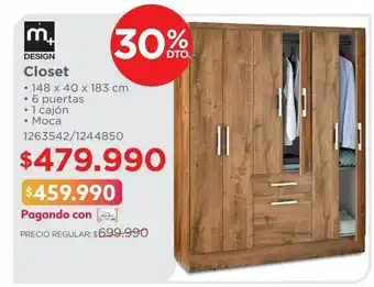 Easy Closet • 148 x 40 x 183 cm • 6 puertas oferta