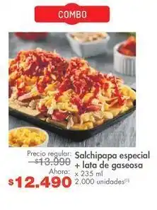 Metro Salchipapa especial + lata gaseosa x 235ml oferta