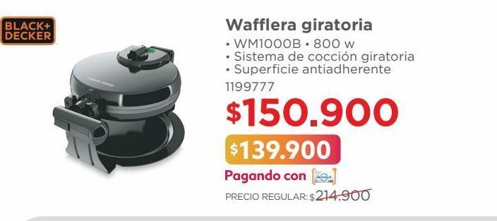 Easy Wafflera giratoria • wm1000b • 800 w oferta