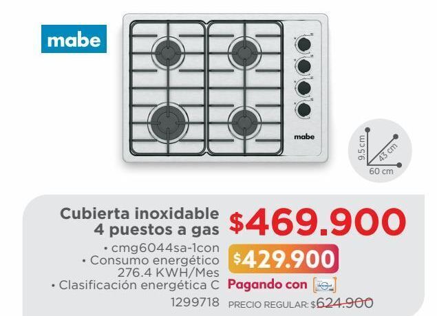 Easy Cubierta inoxidable 4 puestos a gas oferta