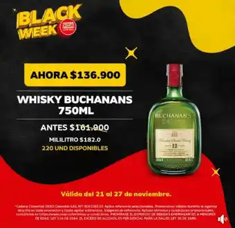 Oxxo Buchanan's Whisky 750 ml oferta