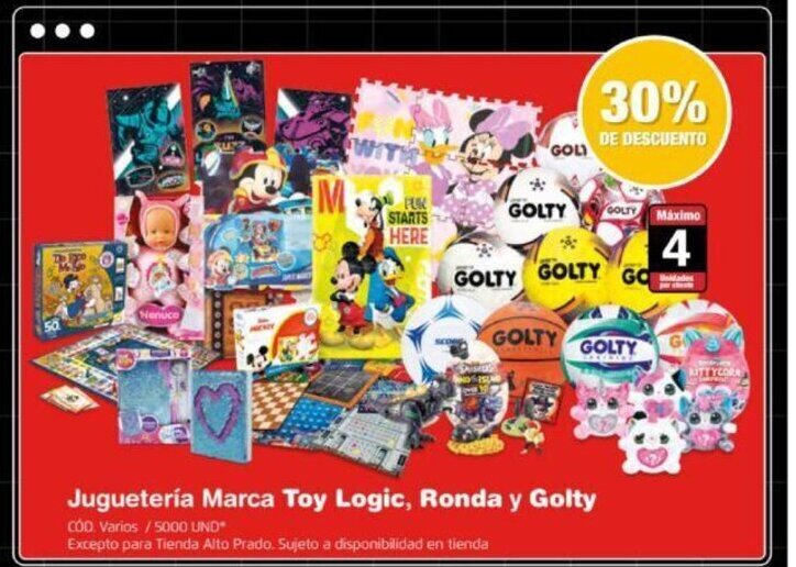 Makro Jugueteria Marca Toy Logic, Ronda y Golty oferta