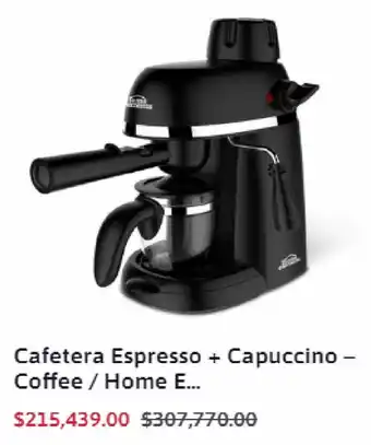 Cafetera Espresso + Capuccino - Coffee