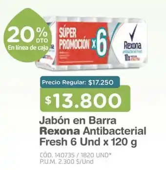 Makro Rexona Antibacterial Fresh 6x120g oferta