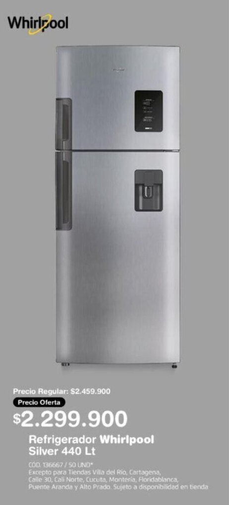 Makro Refrigerador Whirlpool Silver 440lt oferta