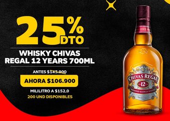 Oxxo Whisky Chivas Regal 12 Years 700ml oferta