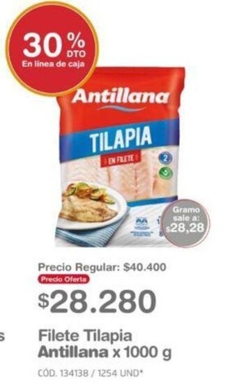 Makro Filete Tilapia Antillana x 1000g oferta