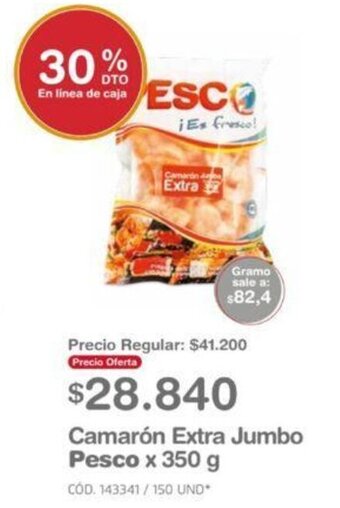 Makro Camarón Extra Jumbo Pesco x 350g oferta
