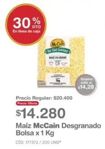 Makro Maíz McCain Desgranado Bolsa x 1kg oferta