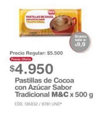 Makro Pastillas de Cocoa con Azúcar Sabor Tradicional M&C x 500g oferta