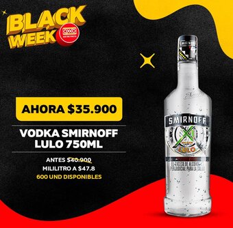 Oxxo Vodka Smirnoff Lulo 750ml oferta