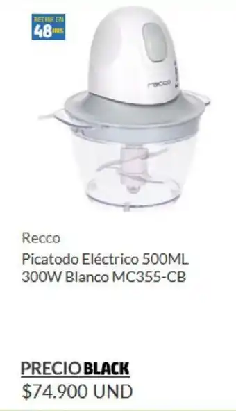Recco Picatodo Eléctrico 500ml 300W blanco MC355-CB