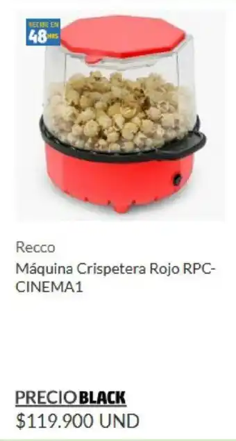 Recco Máquina Crispetera Rojo RPC-CINEMA1