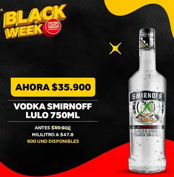 Oxxo Vodka Smirnoff Lulo 750ml oferta