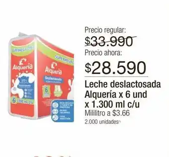 Jumbo Leche deslactosada alquería 6un x 1300ml oferta