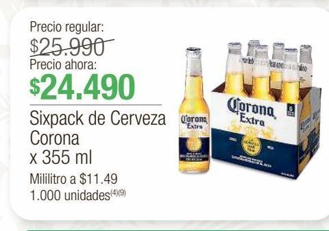 Jumbo Sixpack de cerveza corona x 355ml oferta