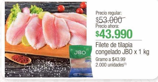 Jumbo Filetes de tilapia x 1kg oferta
