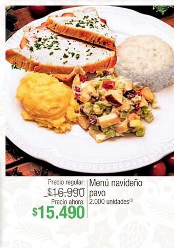 Jumbo Menú navideño pavo oferta