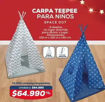 Tiendas D1 Carpa Teepee Para Niño 100m x 100m x 140cm oferta