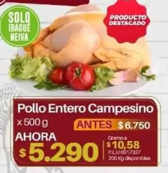 Pollo Entero Campesino 500g