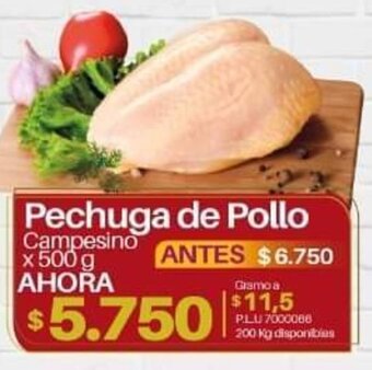 Supermercados Surtiplaza Pechuga de Pollo 500g oferta