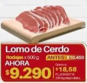 Supermercados Surtiplaza Lomo de Cerdo 500g oferta