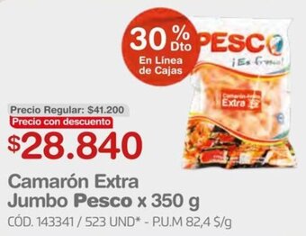 Makro Camarón Extra Jumbo Pesco 350g oferta