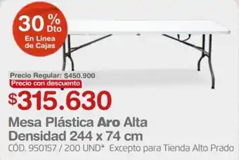 Makro Mesa Plástica Aro Alta Densidad 244 x 74cm oferta